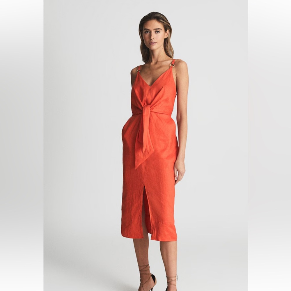 Elegant Orange Midi Dress